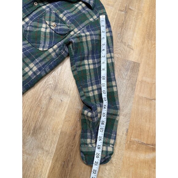 Vintage Pendleton Board Shirt 100% Virgin Wool Green Blue Mens Medium - Picture 5 of 9